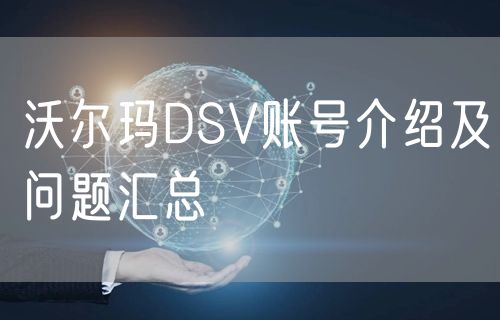 沃尔玛DSV账号介绍及问题汇总