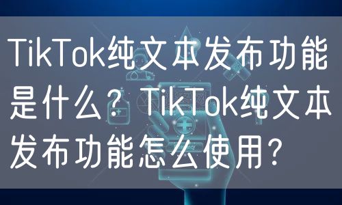 TikTok纯文本发布功能是什么？TikTok纯文本发布功能