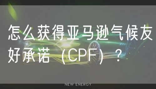 怎么获得亚马逊气候友好承诺（CPF）？