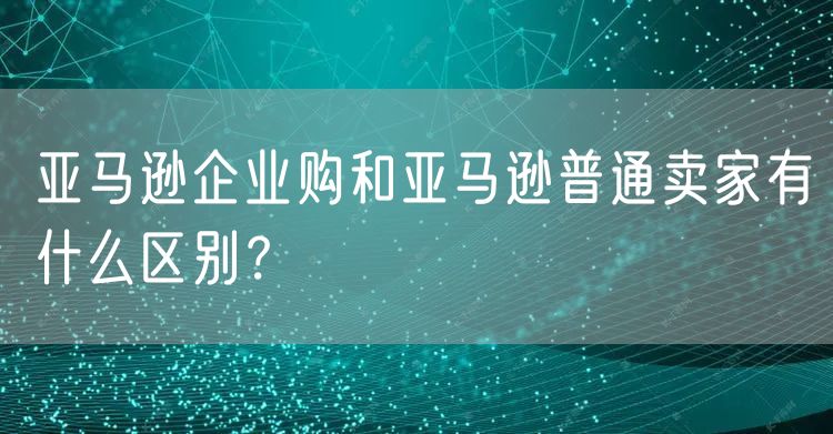 亚马逊企业购和亚马逊普通卖家有什么区别？