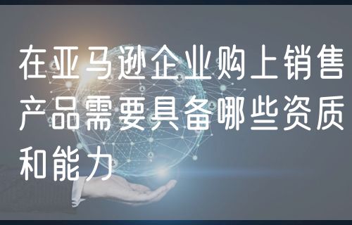 在亚马逊企业购上销售产品需要具备哪些资质和能力