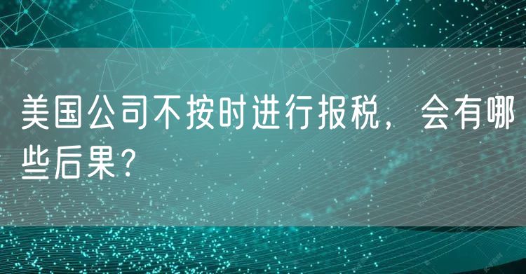 美国公司不按时进行报税，会有哪些后果？